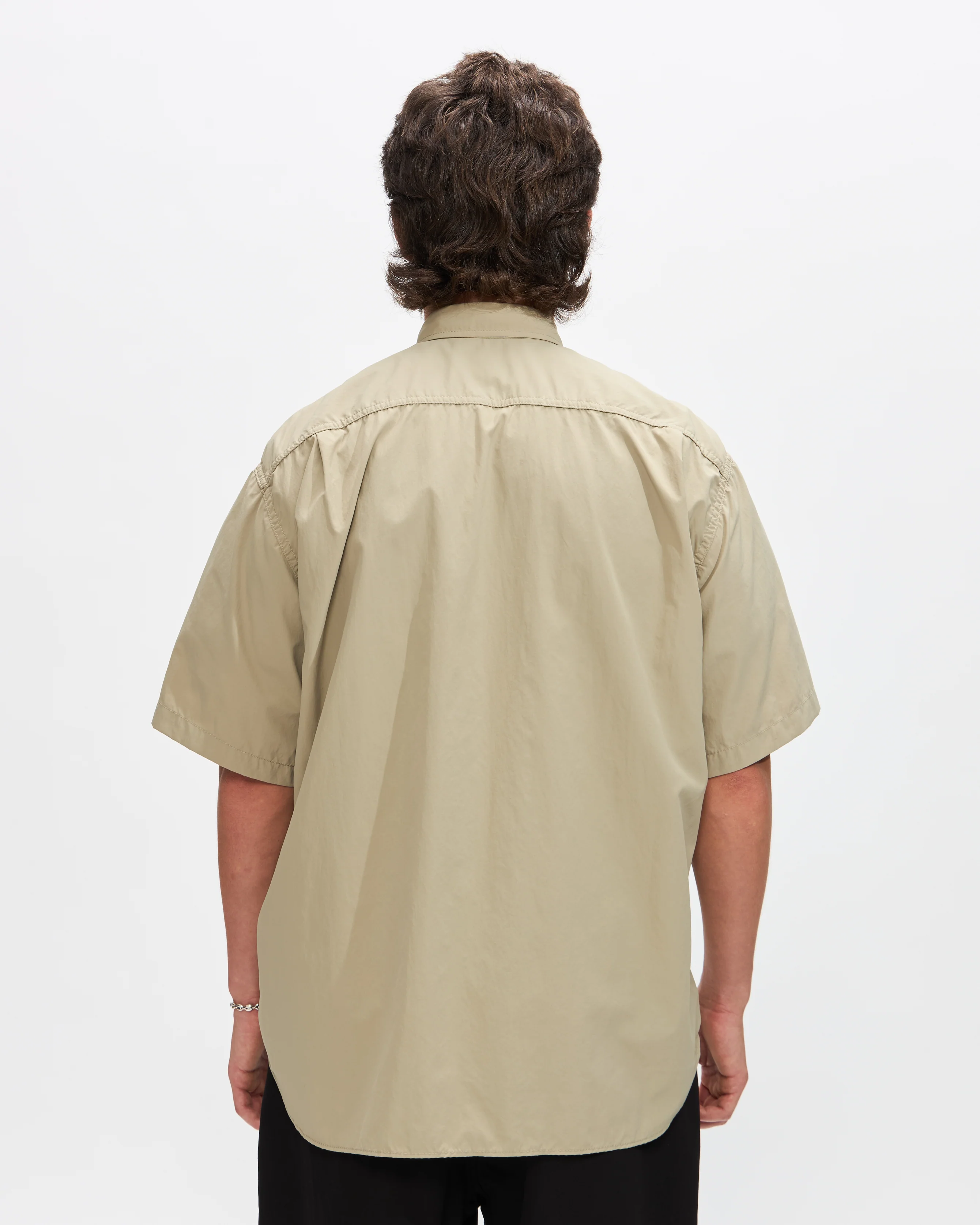 Nylon Short Sleeve Shirt in Beige