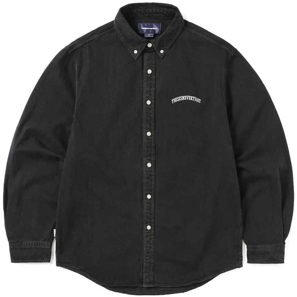 Washed Denim Shirt in Black