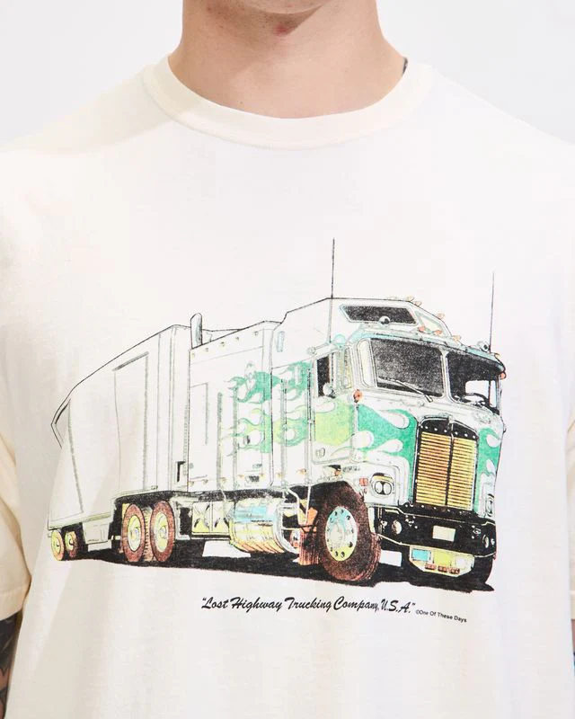 Lost Highway Trucking Tee in Bone