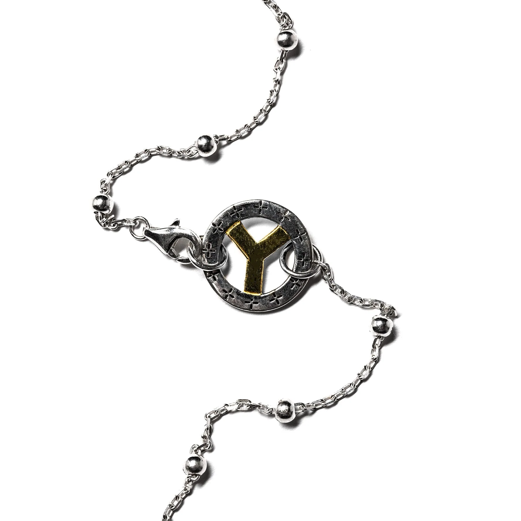 Bead Link Chain in Silver/14K