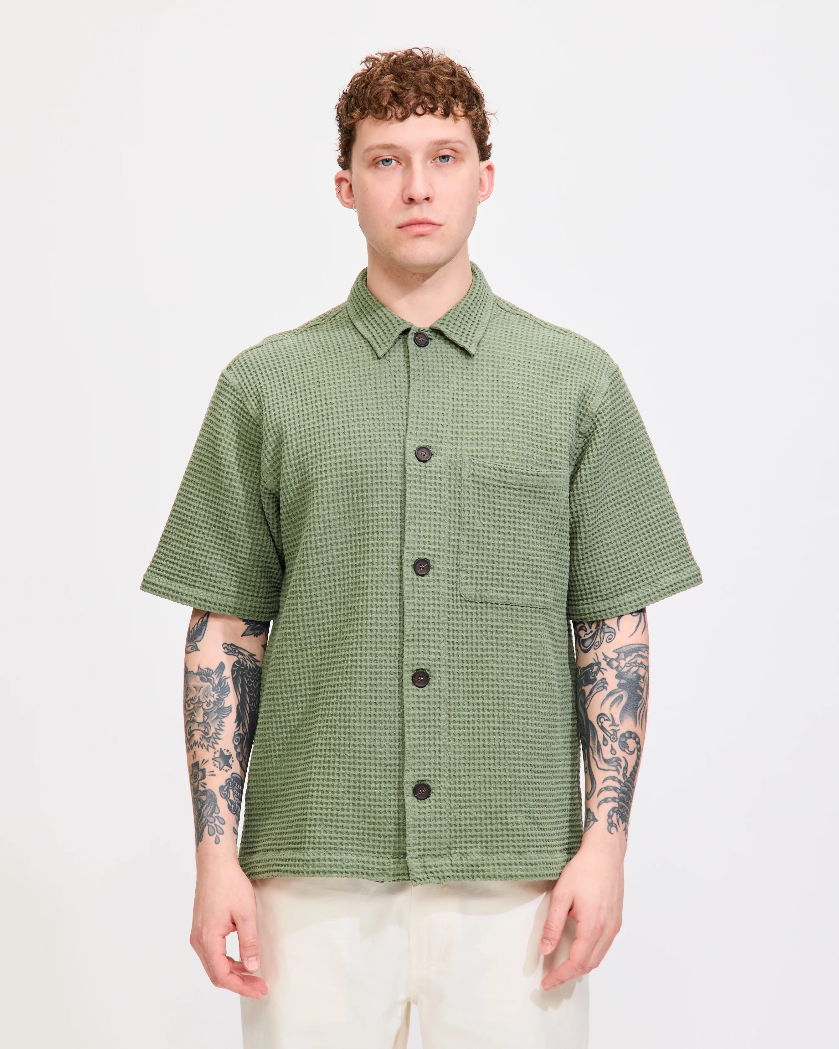 Tech Overshirt in Birch Pike Waffle