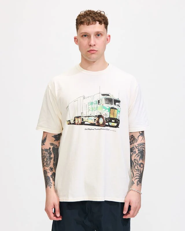 Lost Highway Trucking Tee in Bone