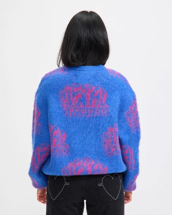 Flower Rave Shaggy Sweater in Hydrangea
