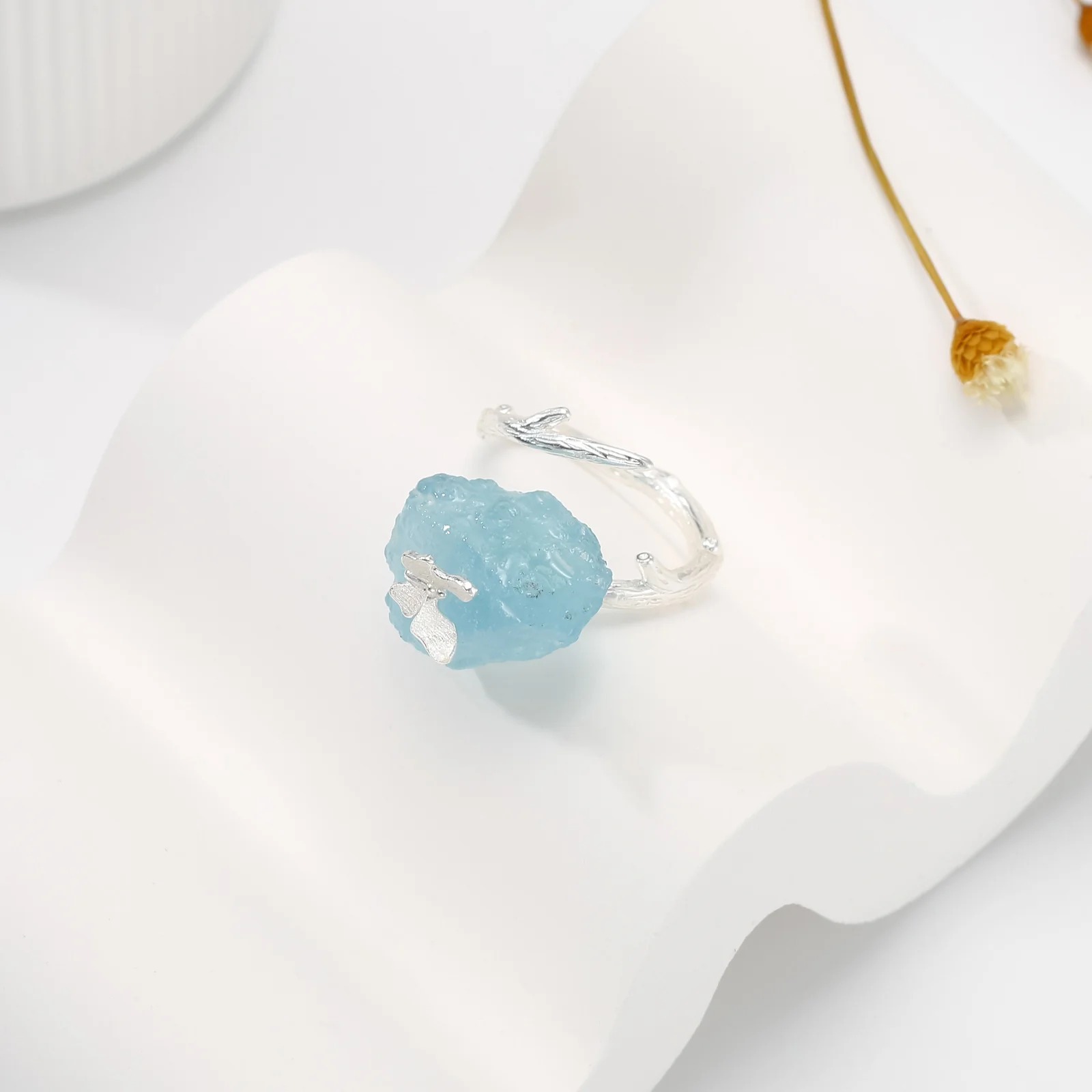 24 New Aquamarine Butterfly Ring AL20111923