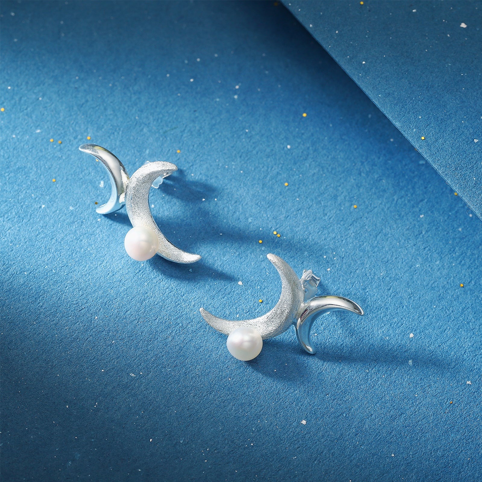Silver Double Moon Earrings AL24111939