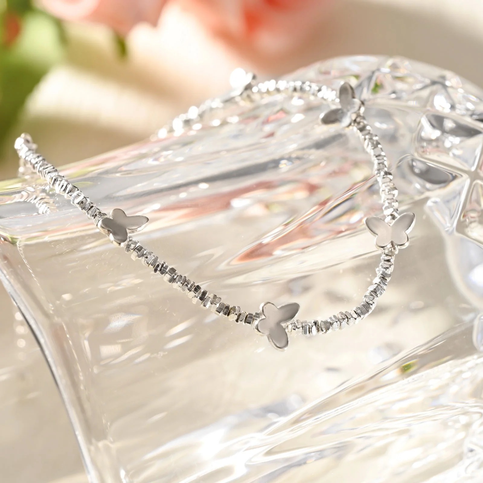 Light Luxury Silver Butterfly Bracelet