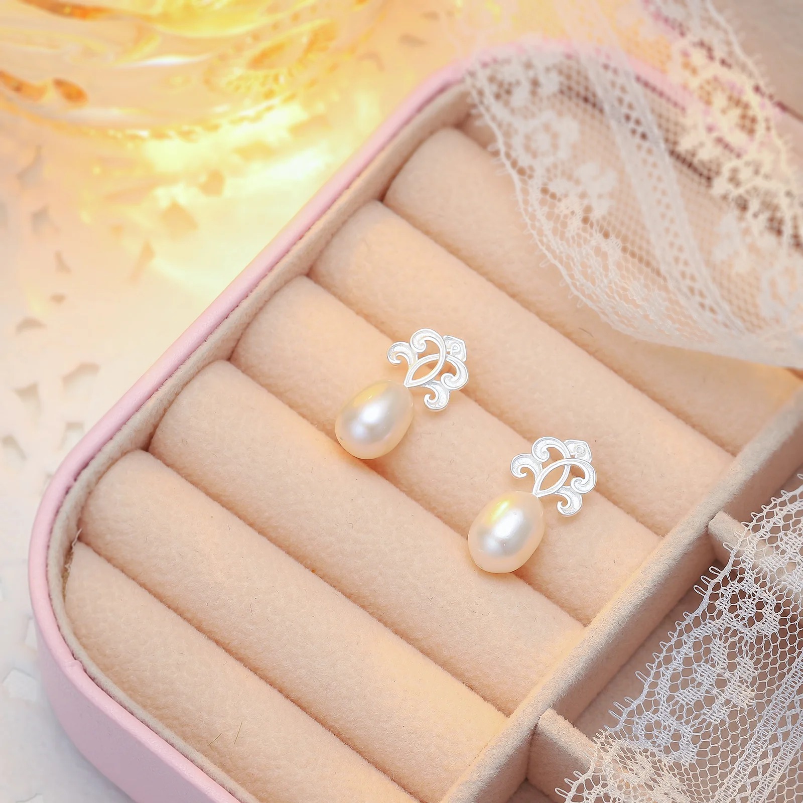 Silver Pearl Earrings