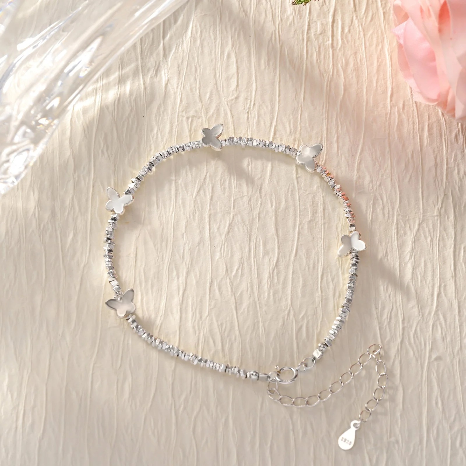 Light Luxury Silver Butterfly Bracelet