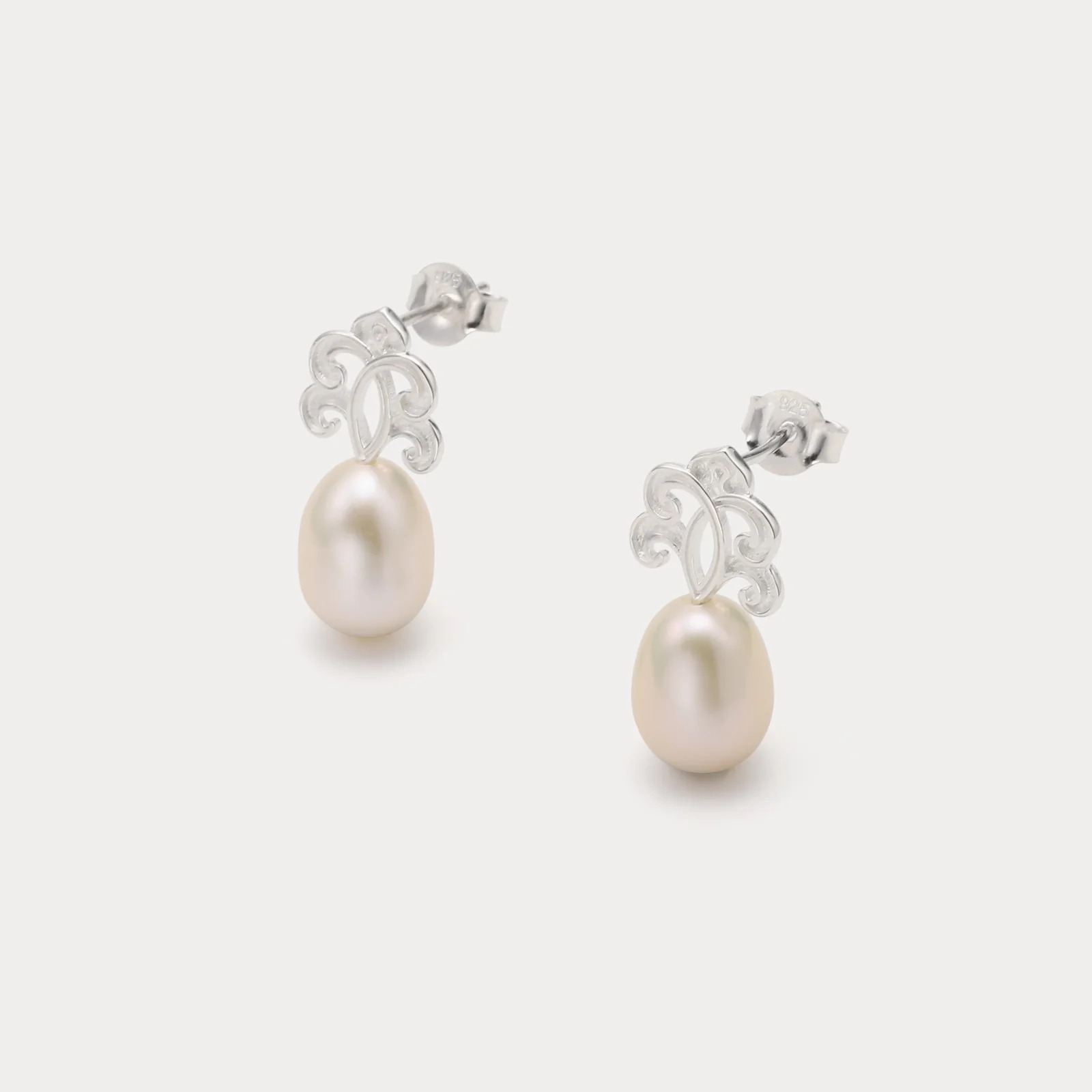 Silver Pearl Earrings