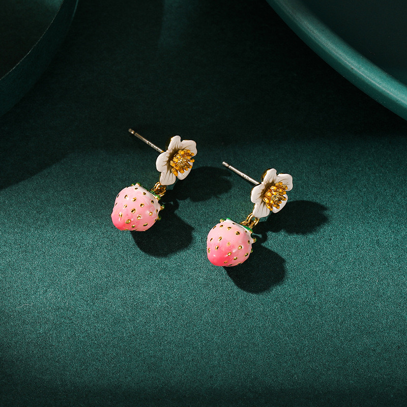 Pastoral style Strawberry & Flower Fashion Earrings AL24112002
