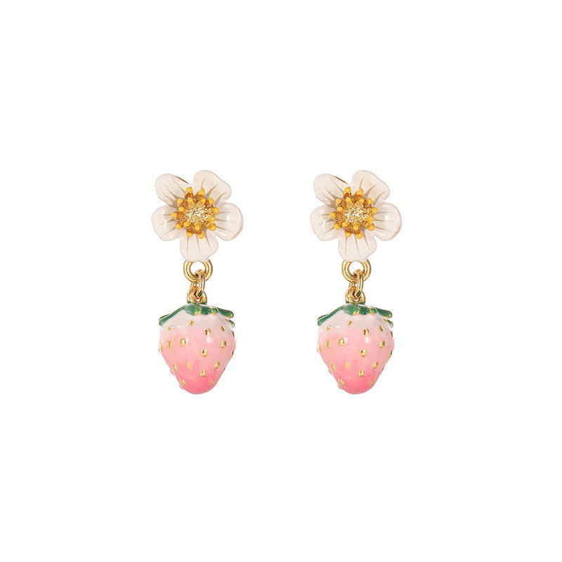 Pastoral style Strawberry & Flower Fashion Earrings AL24112002