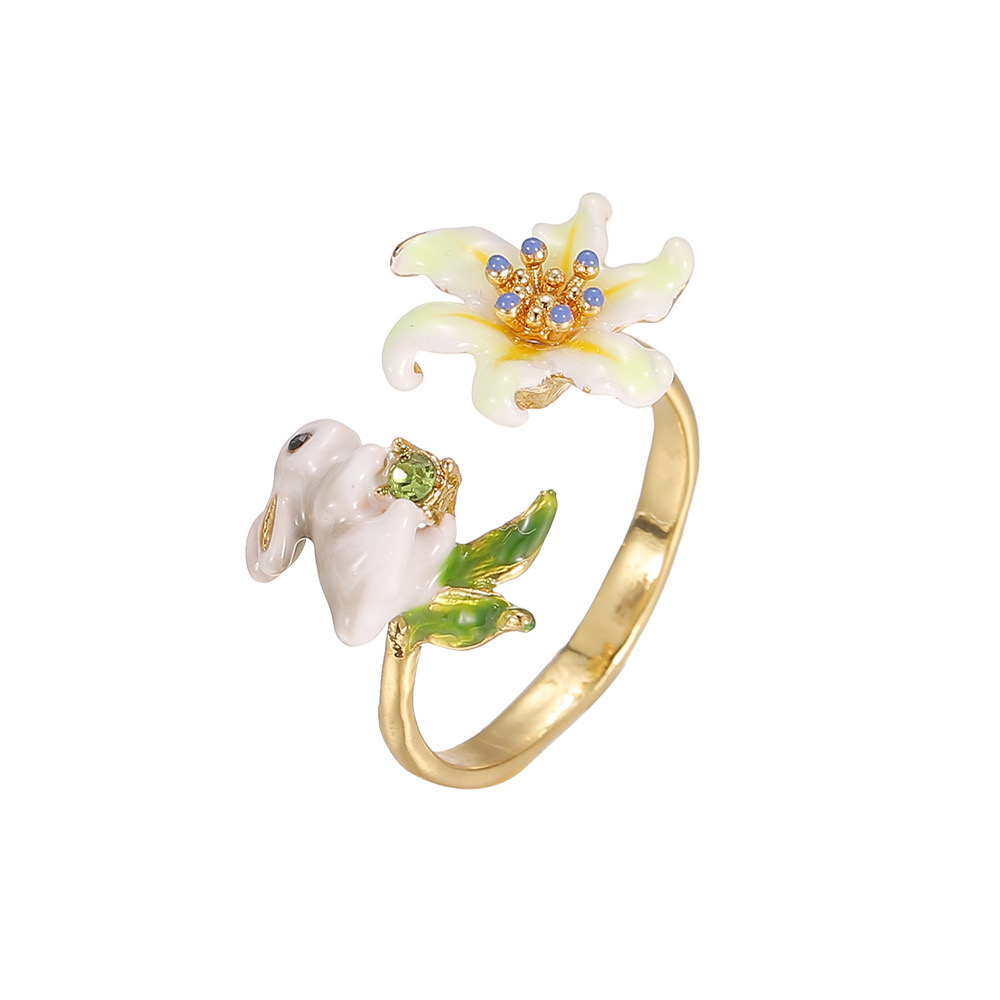 Pastoral style Daffodil & Rabbit Ring AL24112006