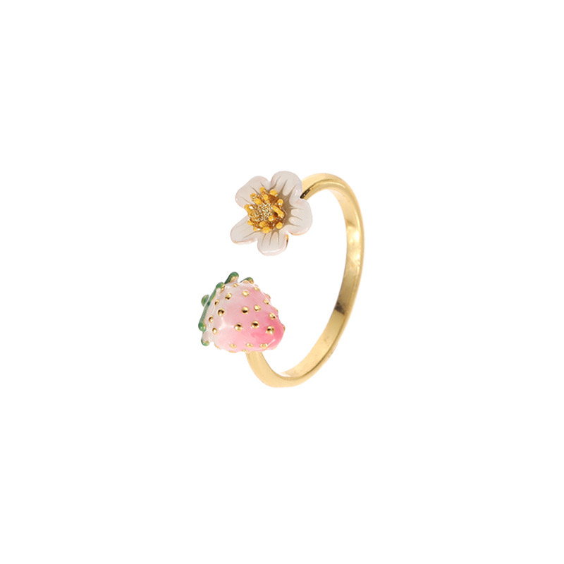 Pastoral style Strawberry & Flower Ring AL24112004