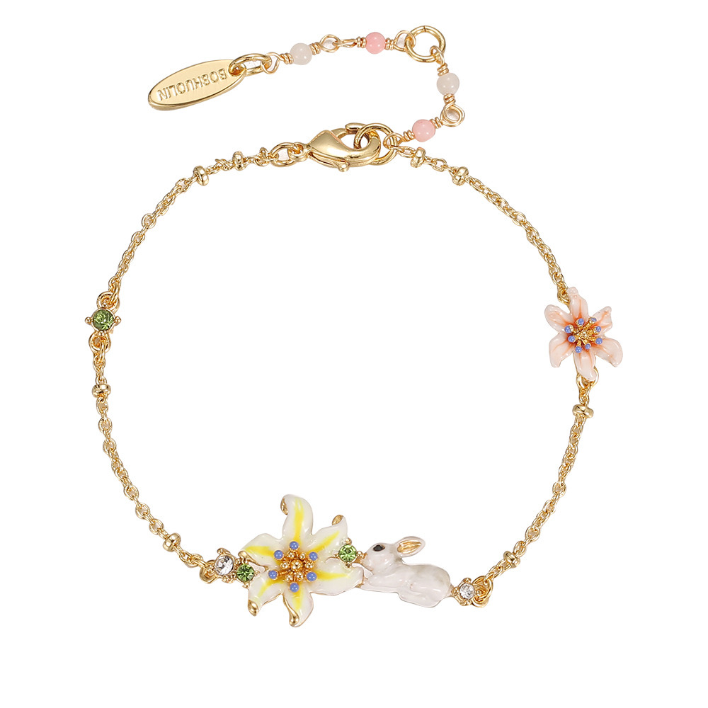 Pastoral style Daffodil and Bunny Bracelet