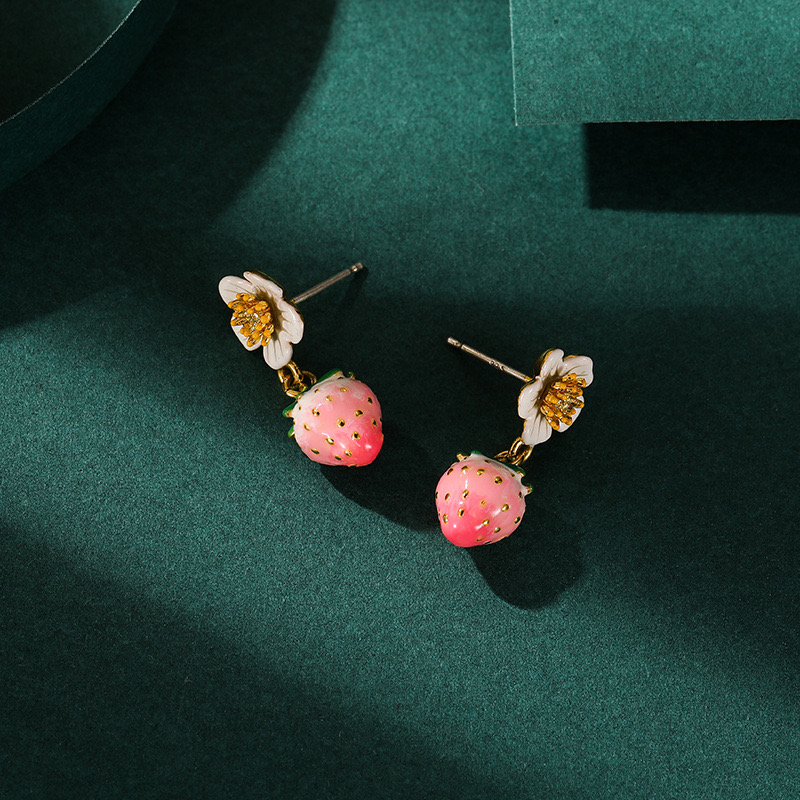 Pastoral style Strawberry & Flower Fashion Earrings AL24112002