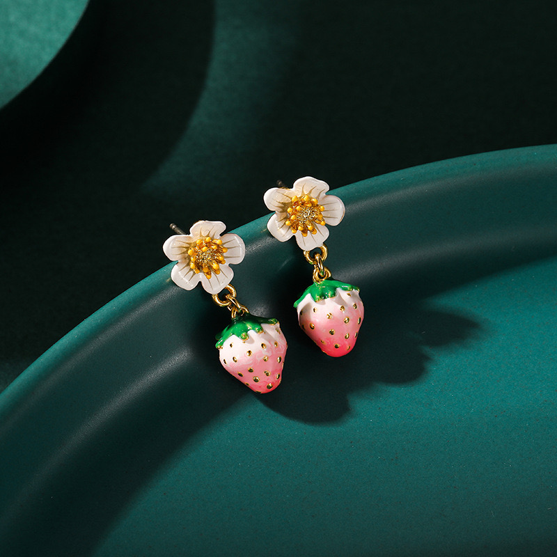 Pastoral style Strawberry & Flower Fashion Earrings AL24112002