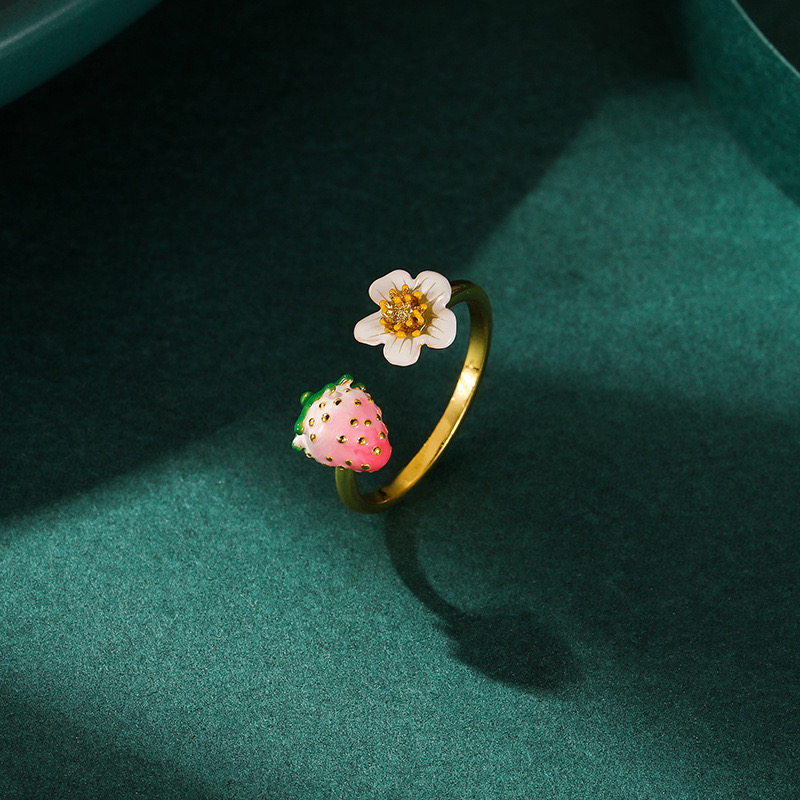 Pastoral style Strawberry & Flower Ring AL24112004