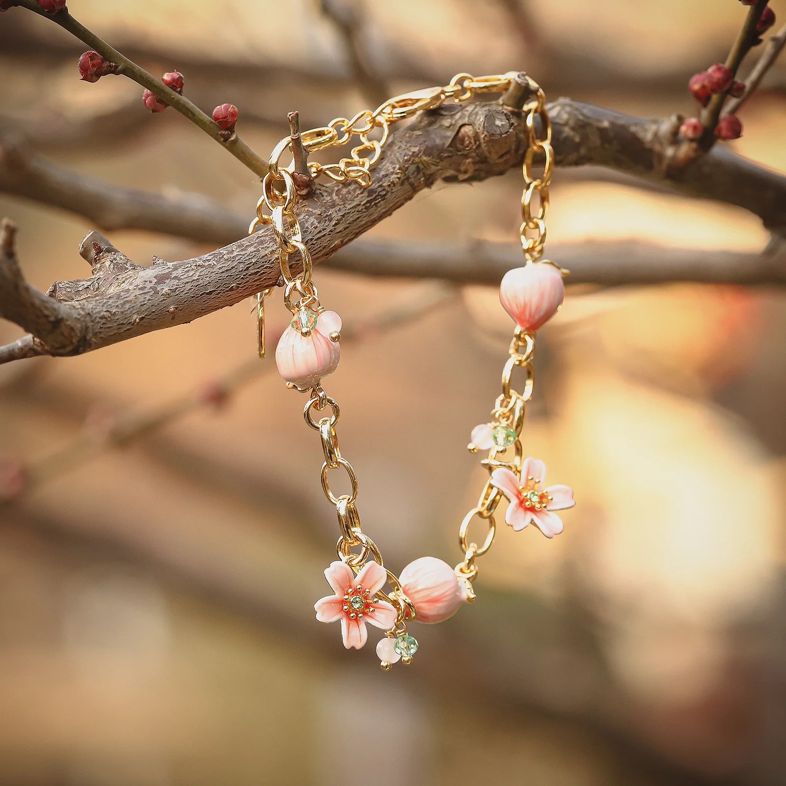 Pastoral style Peach Blossom Bracelet AL24112010