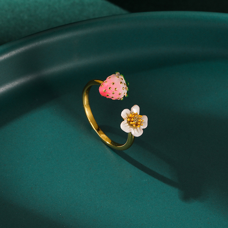 Pastoral style Strawberry & Flower Ring AL24112004