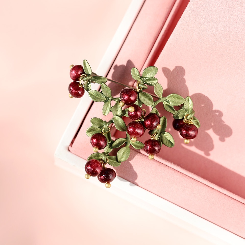 Pastoral style Cranberry Brooch AL24112007