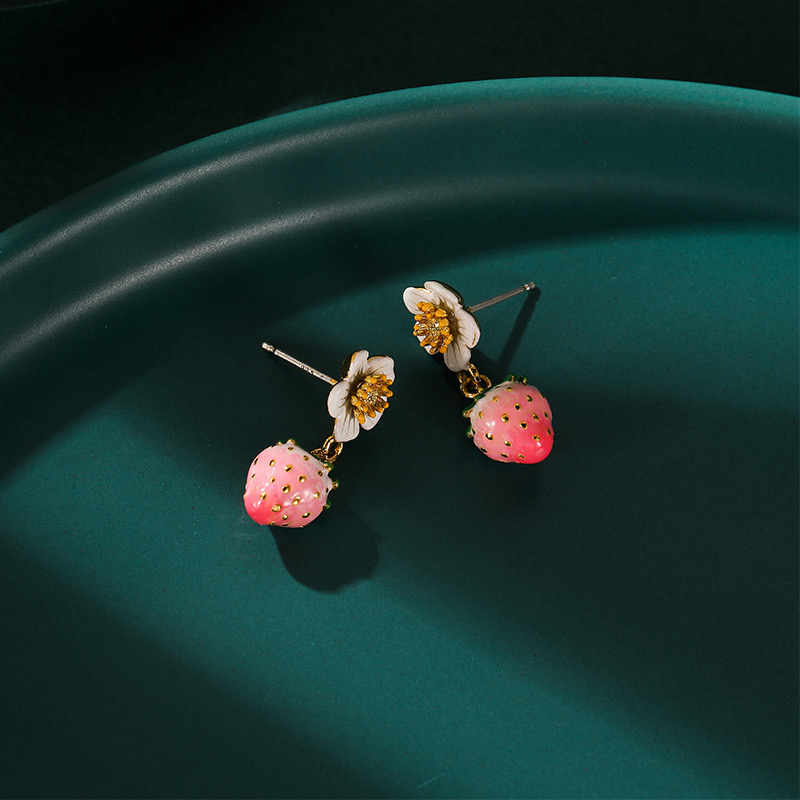Pastoral style Strawberry & Flower Fashion Earrings AL24112002