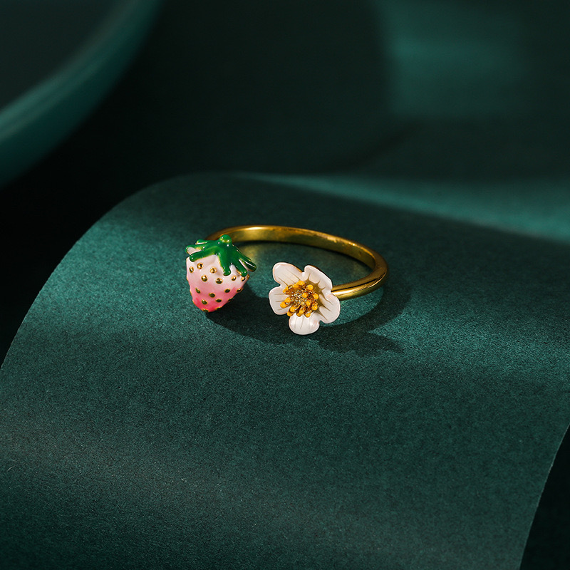 Pastoral style Strawberry & Flower Ring AL24112004