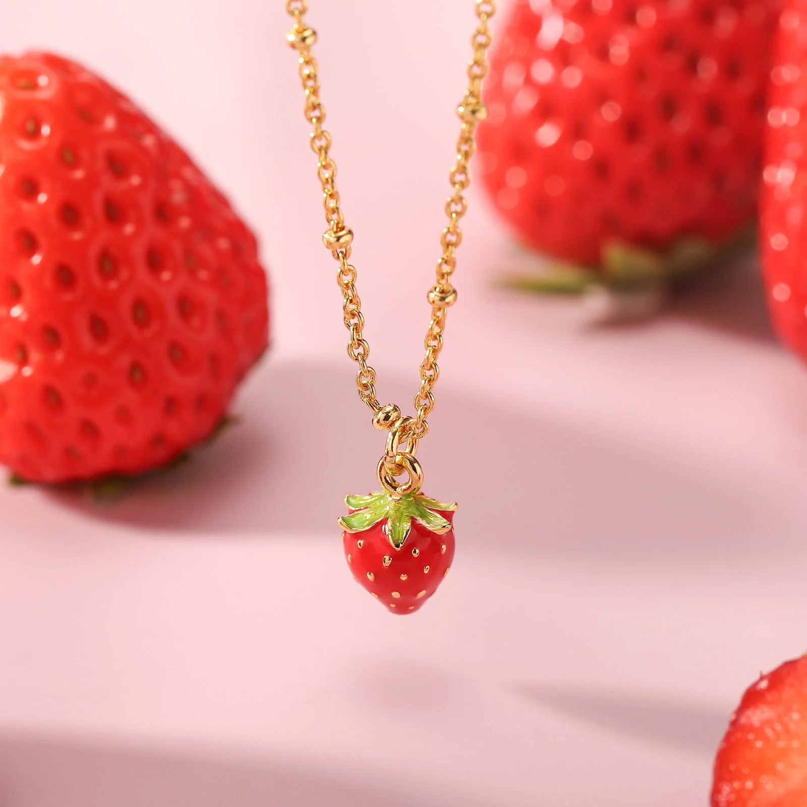Pastoral style Strawberry Necklace
