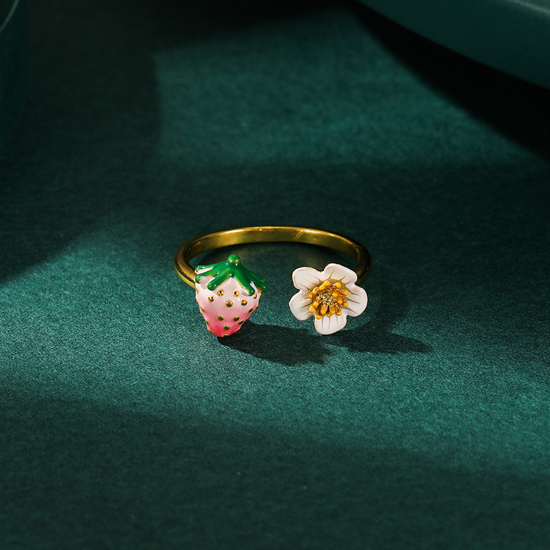 Pastoral style Strawberry & Flower Ring AL24112004