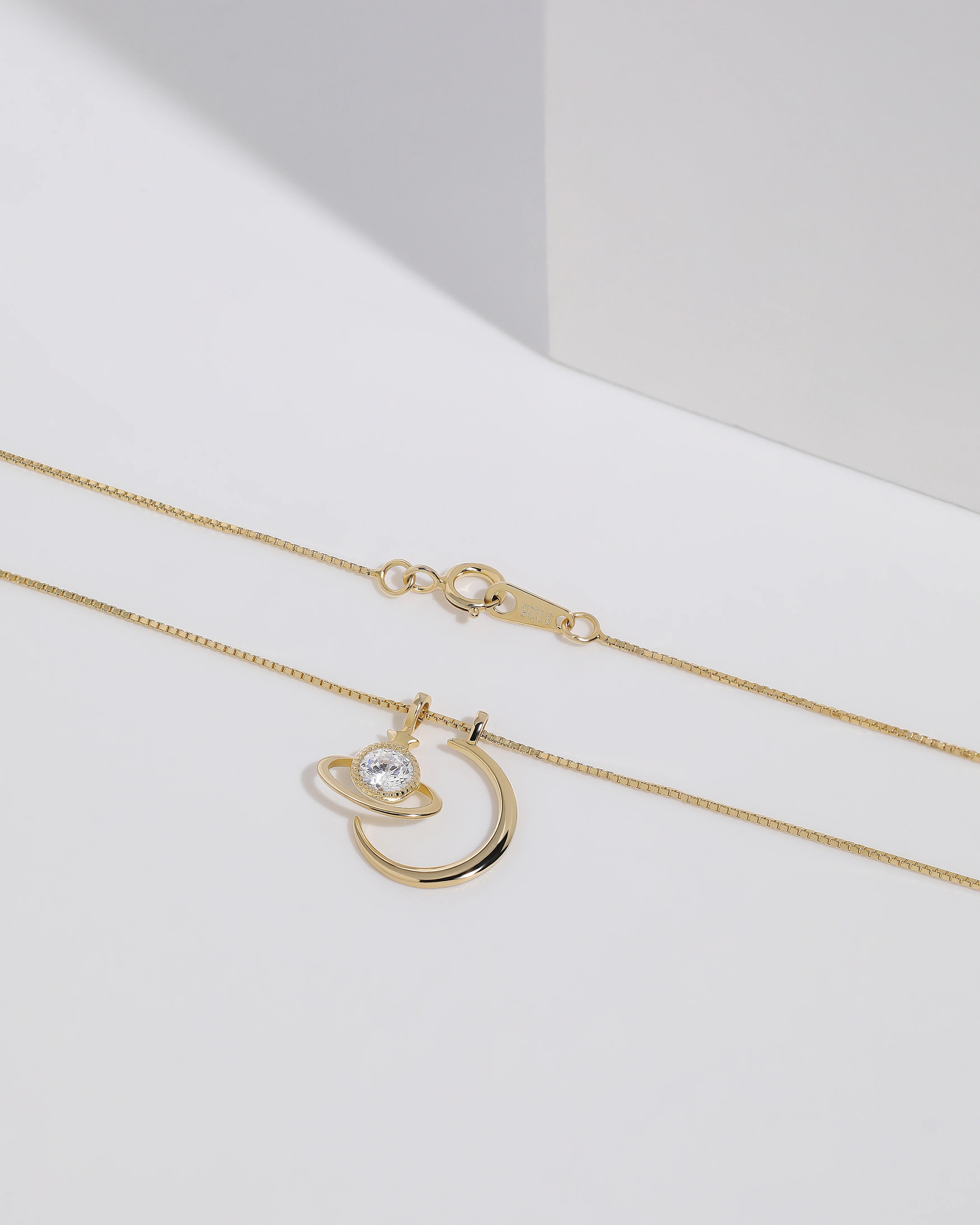 Saturn & Moon Necklace  AL24112014