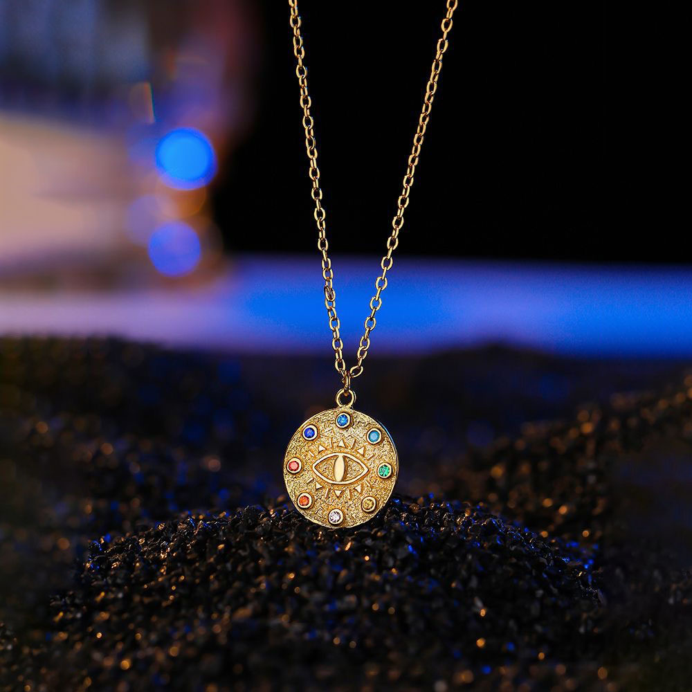 14K gold-plated devil's eye necklace