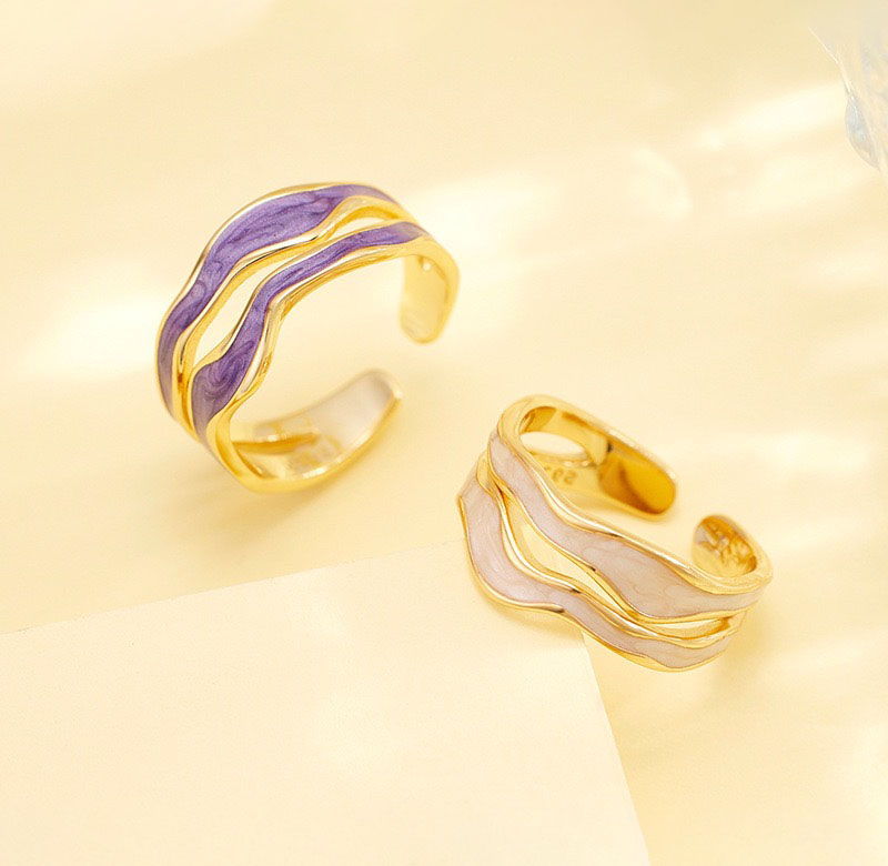 Light luxury enamel water ripple ring AL2411325