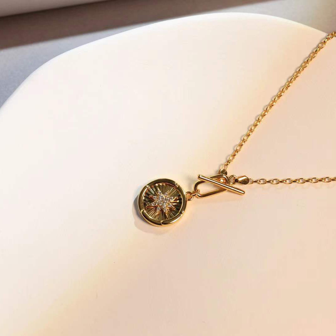 OT buckle round simple style star necklace AL2411318