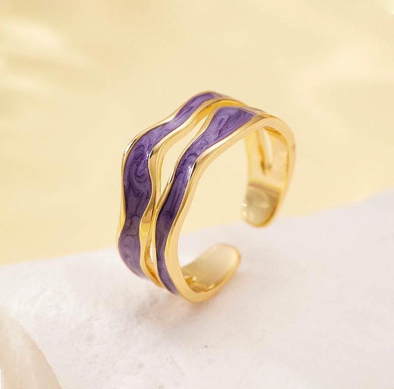 Light luxury enamel water ripple ring AL2411325