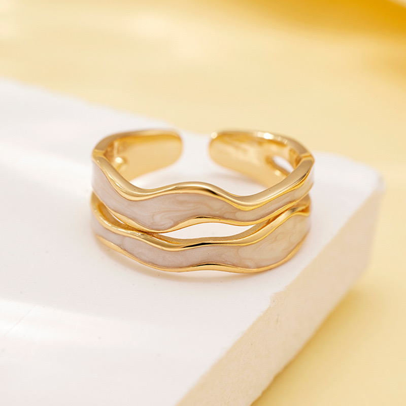 Light luxury enamel water ripple ring AL2411325