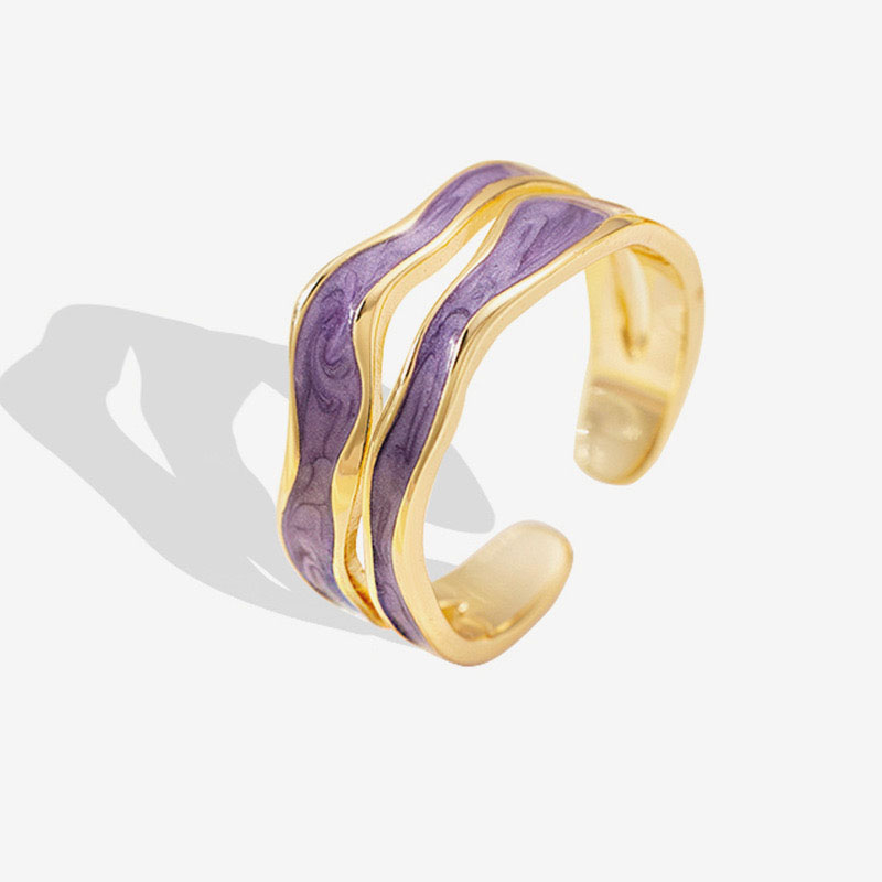 Light luxury enamel water ripple ring AL2411325