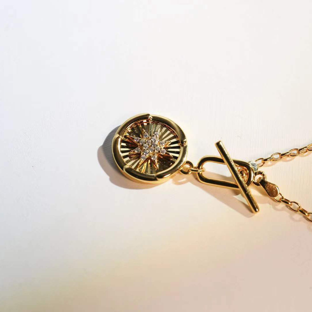 OT buckle round simple style star necklace AL2411318