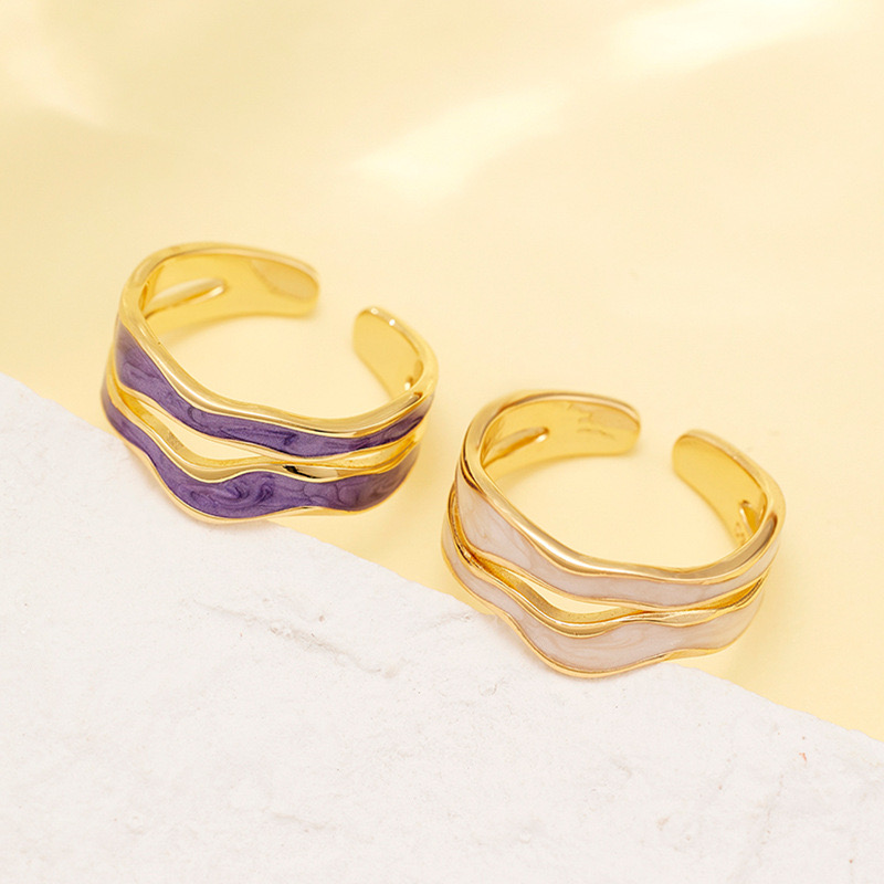 Light luxury enamel water ripple ring AL2411325