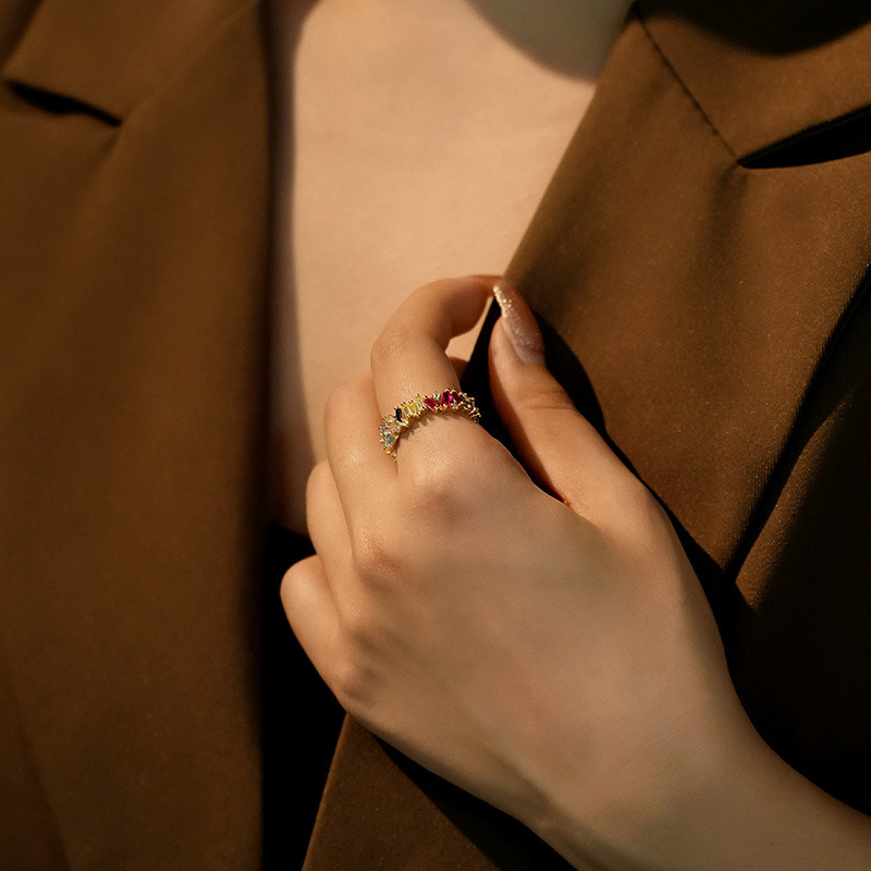 Light Luxury Rainbow Ring AL24112143