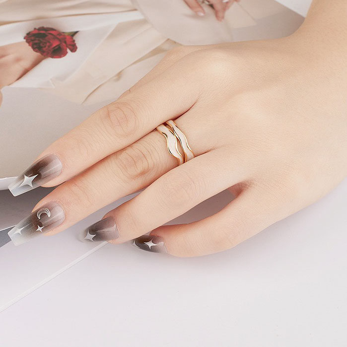 Light luxury enamel water ripple ring AL2411325