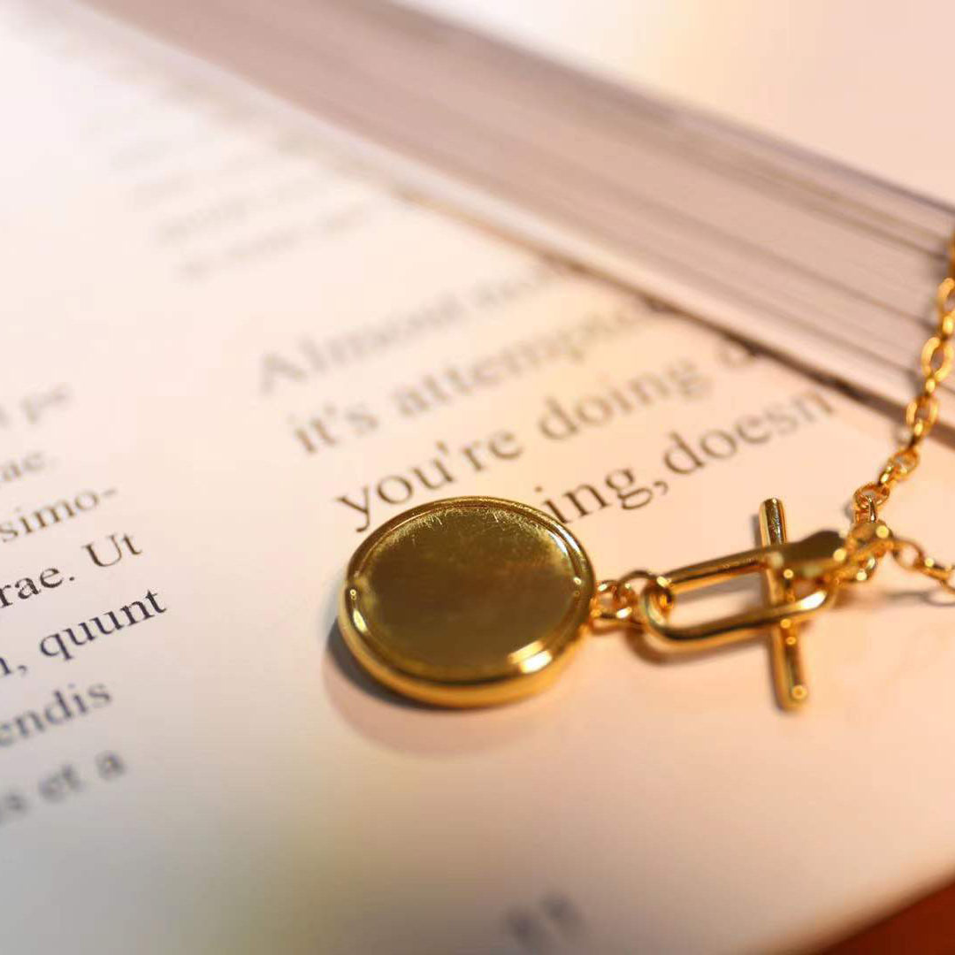 OT buckle round simple style star necklace AL2411318