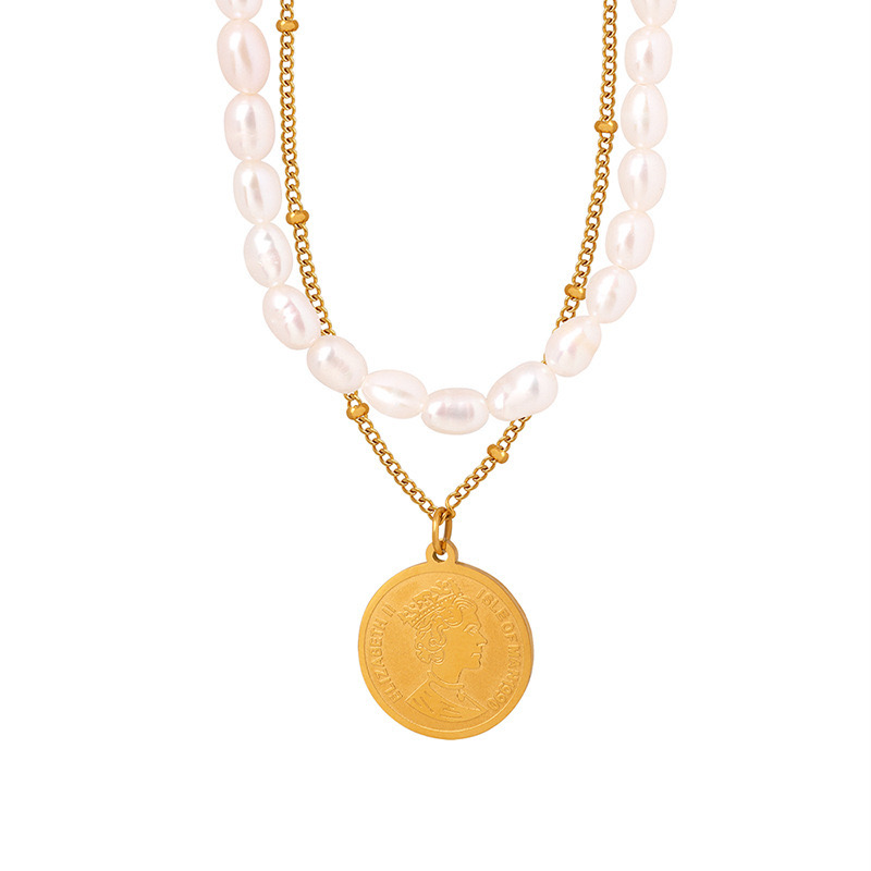 Coin Pendant 2 Stacked Necklace AL2411301
