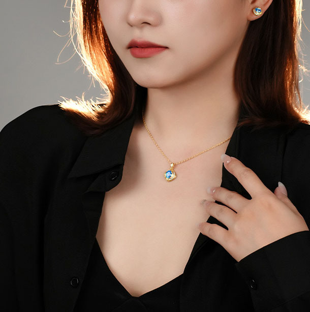 blue diamond necklace AL24112136