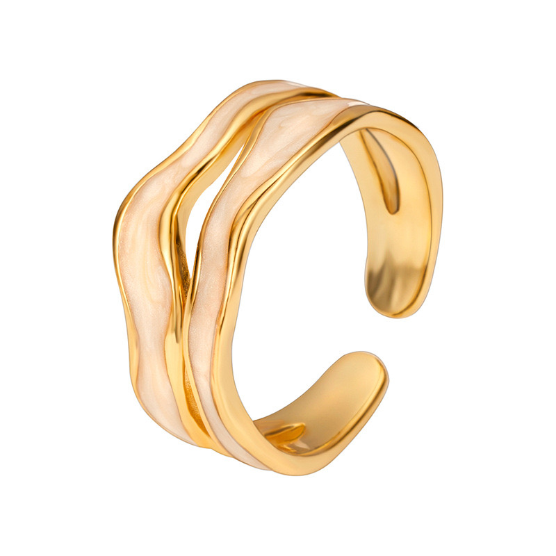 Light luxury enamel water ripple ring AL2411325