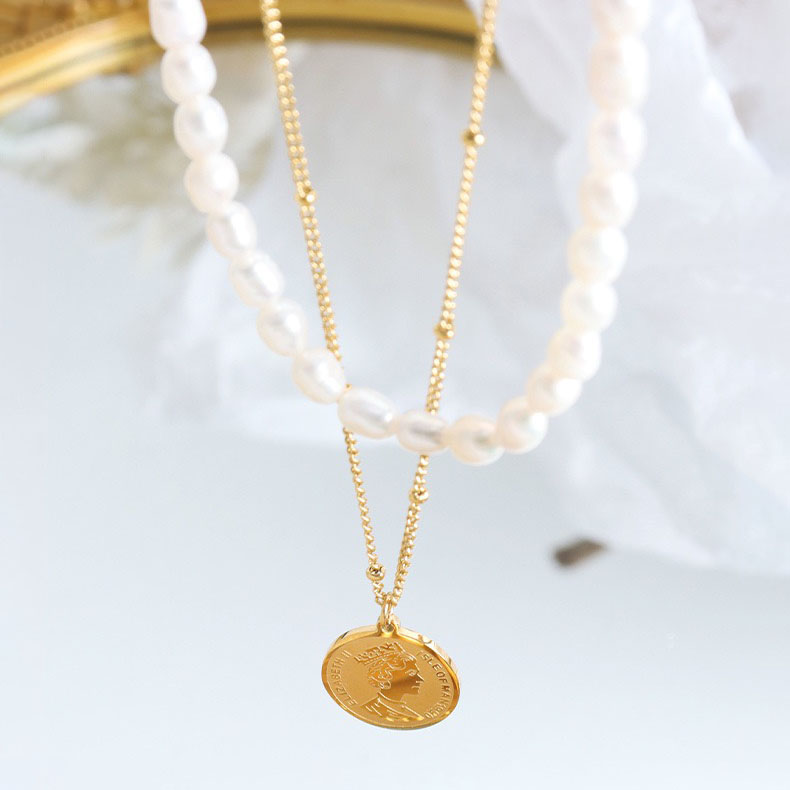 Coin Pendant 2 Stacked Necklace AL2411301
