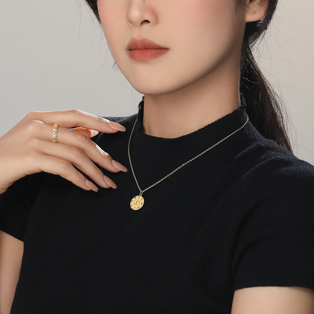 14K gold-plated devil's eye necklace