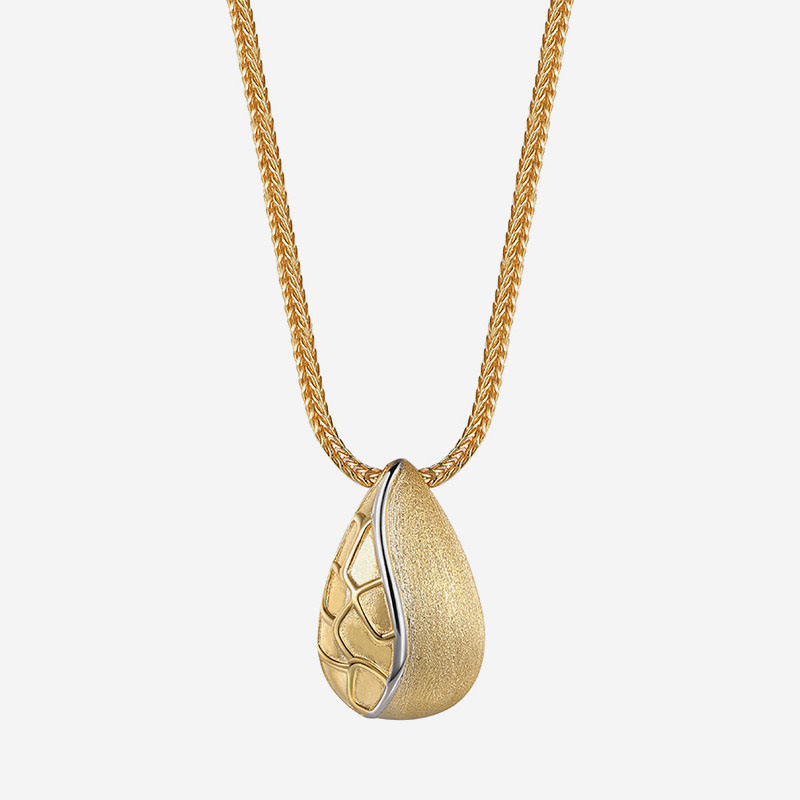 Light luxury brushed teardrop-shaped pendant necklace AL24112155