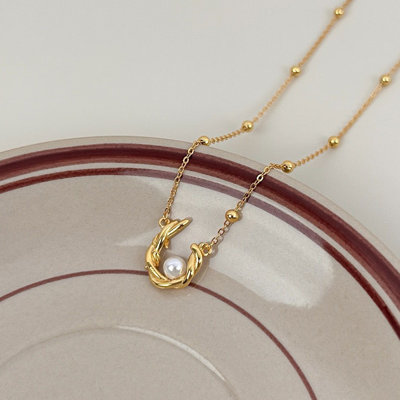 S925 silver natural pearl personality necklace