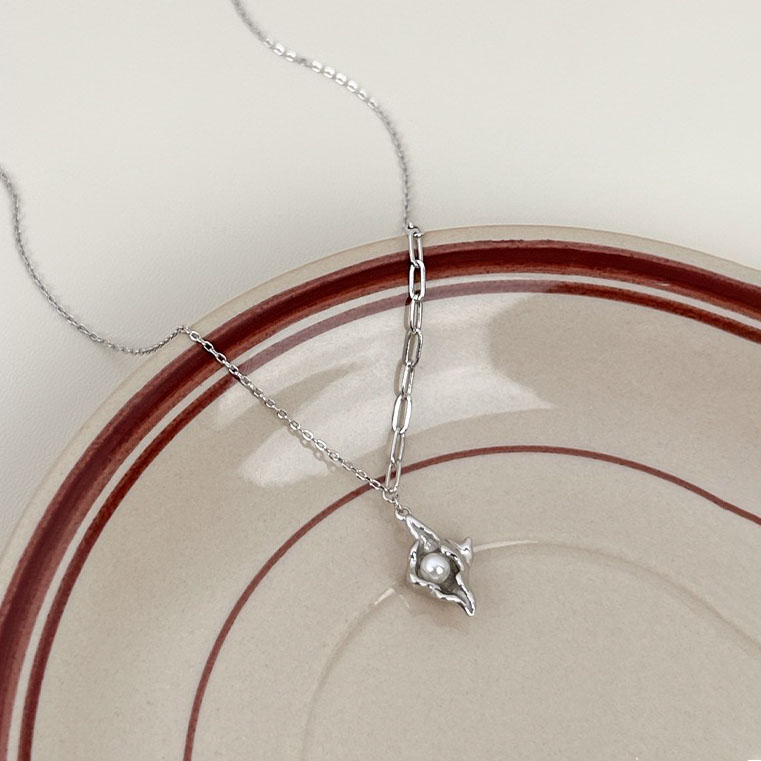 Fashion conch inlaid pearl necklace AL24112226