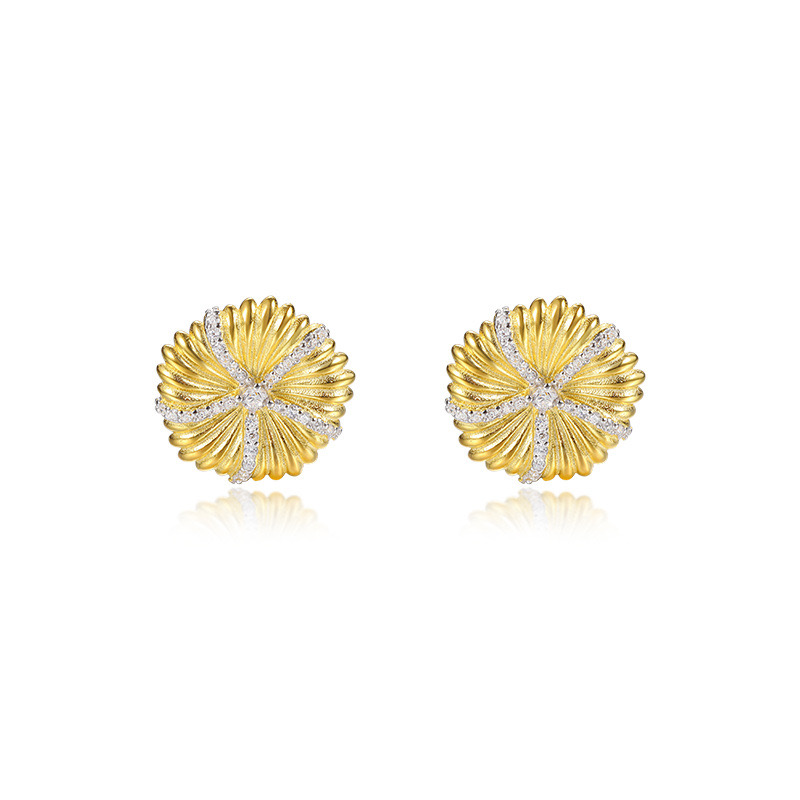 Light luxury sunflower brushed earrings AL24112246