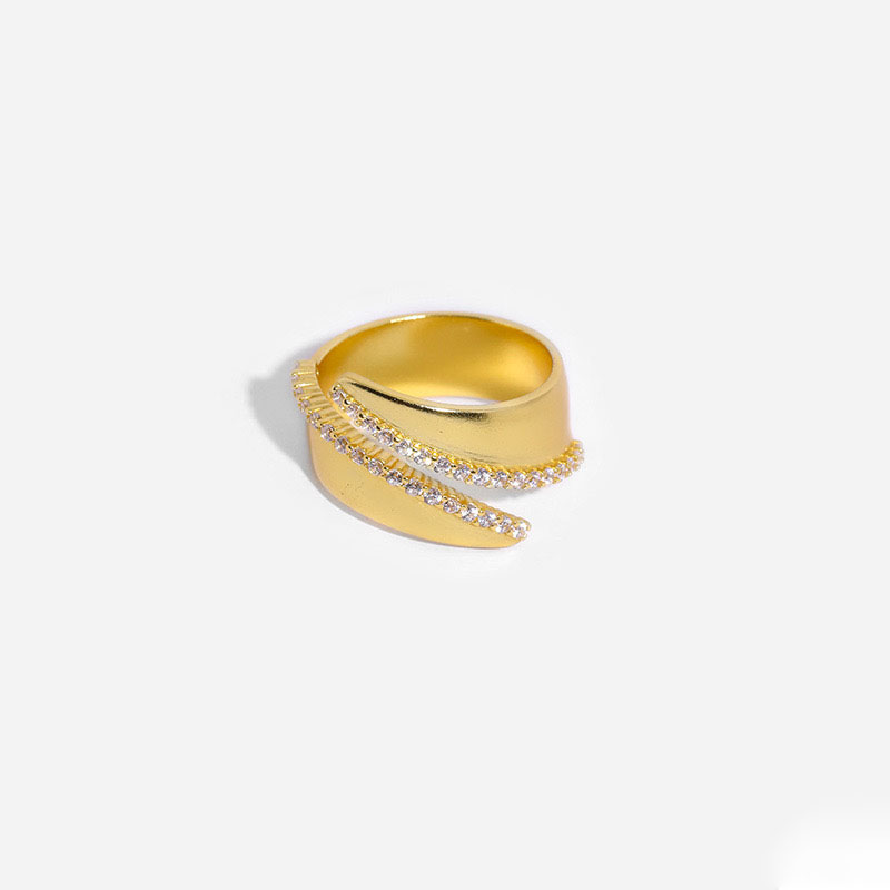 Retro style irregular opening design light luxury ring AL24112236
